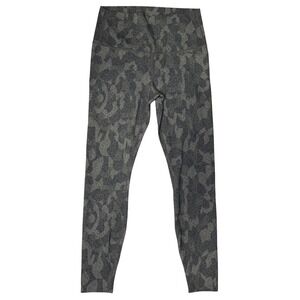 Varley Womens Luna High Rise Leggings Gray Camo Print Size Medium Activewear